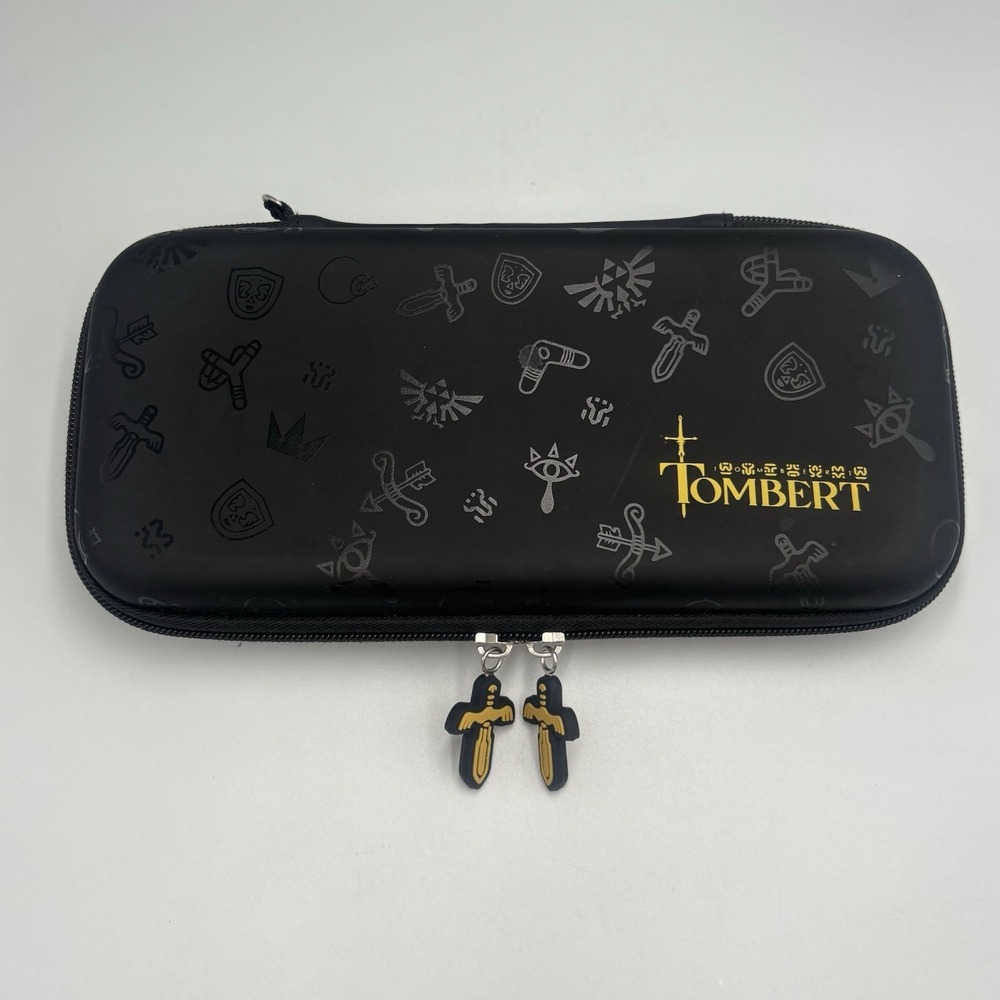 Tombert Switch Hard Shell Case In Black With Embossed Zelda Themed Logos